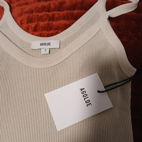 Agolde Cream Ribbed Camisole - Picture 2 of 2